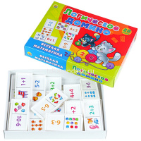 Домино "Веселая математика" пластик (28 деталей 7х3,5см) ИД-5429 от магазина "Карандаш"