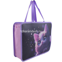 Папка с ручками 26х33х10см "First Love cat" пластик 0,48мм 260337 от магазина "Карандаш"