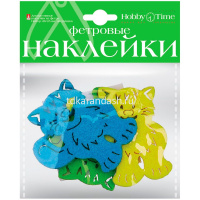 Декор.наклейки "Веселые зверушки" фетр №27 5видов 2-093/27 от магазина "Карандаш"