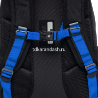 Рюкзак 28х39х17см 943гр, 2 отделения, 3 кармана, с сумкой для обуви, черный/синий RB-458-1/1 от магазина "Карандаш"