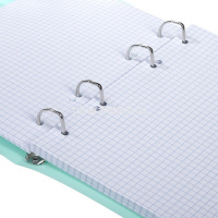 Тетрадь на кольцах А5 120л клетка "Canvas. Бирюза" пластиковая обложка на резинке 081660 от магазина "Карандаш"