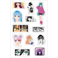 Наклейки "Аниме" А5 15х23,5см 4 листа в пакете с европодвесом 4Н5н/084829 от магазина "Карандаш"
