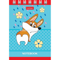 Блокнот А7 40л "Рыжий Коржик" без линовки, на спирали, тонированный блок, 5 дизайнов 076886 от магазина "Карандаш"