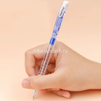 Ручка шариковая "Startup" 0,5мм синяя, автомат, прозрачный круглый корпус FO-039 BLUE от магазина "Карандаш"