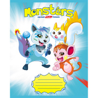 Тетрадь А5 24л клетка "Монстрики" на скобе 24Т5В1/046967 от магазина "Карандаш"