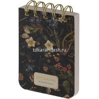 Блокнот А7 100л "Flora. Лесные ягоды" линия, на спирали, матовая ламинация Soft Touch, фольга от магазина "Карандаш"