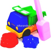 Набор д/песка (грузовик 16см, совок 19см, 2 формочки) 20х12х11см ПИ000094 от магазина "Карандаш"