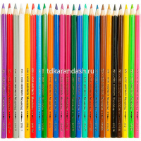 Карандаши акварельные 24 цвета "Mondeluz" шестигранные дерево, картон 3718 от магазина "Карандаш"