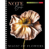 Тетрадь А5 96л клетка "Магия цветов" на спирали, многоцветный срез, перфорация на отрыв 4 дизайна от магазина "Карандаш"