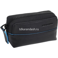 Ключница "Blue Square Revamp" 12х6,5х3см, черная, натуральная кожа PC4216B2V/N от магазина "Карандаш"