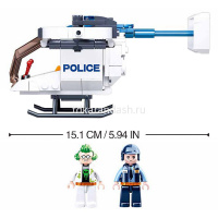 Конструктор "Полиция. Вертолет" 161 деталь 19х23х4,5см пластик (2 фигурки) M38-B0823 от магазина "Карандаш"