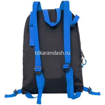 Рюкзак 28х39х17см 943гр, 2 отделения, 3 кармана, с сумкой для обуви, черный/синий RB-458-1/1 от магазина "Карандаш"