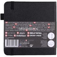 Скетчбук 12х12см 80л 140г/м2 черная бумага,на резинке, твердая обложка "Sakura" 94141002 от магазина "Карандаш"