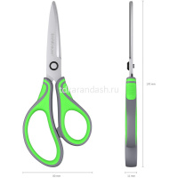 Ножницы 17см "Megapolis Ergo" 4D-лезвия, сталь, ручки пластик с прорезиненными вставками 45739 от магазина "Карандаш"