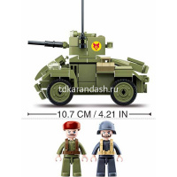 Конструктор "Вторая мировая война.Армия UK. Бронемашина" 154 детали 19х23х4,5см пластик M38-B0710 от магазина "Карандаш"