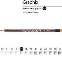 Карандаш чернографитный "Graphix" НВ, с ластиком 21-0007 от магазина "Карандаш"