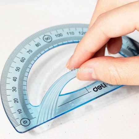 Транспортир 12см прозрачный голубой, пластик EH16 от магазина "Карандаш"