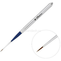 Кисть синтетика круглая №1 имитация колонка, короткая ручка, в футляре 4680043633968 от магазина "Карандаш"