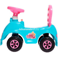 Каталка-автомобиль "Принцесса Selena" 52х26х31см с клаксоном, голубая, пластик 4867_Aqua/ОР от магазина "Карандаш"