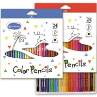 Карандаши 24 цвета "Color Pencils" трехгранные дерево, картон 9402-24 от магазина "Карандаш"