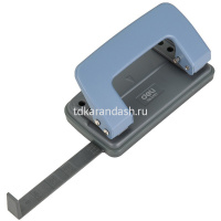 Дырокол 10л 2-отв, d-5,5мм, с линейкой, металл, голубой E0101 от магазина "Карандаш"