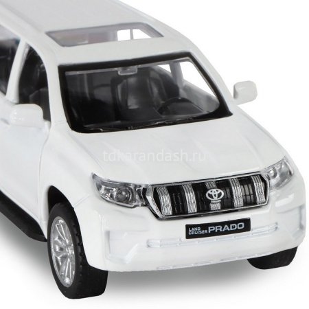 Машина "Land Cruiser Prado" белая, инерционная, металл 17,5см (свет, звук, откр.двери) JB1251023 от магазина "Карандаш"