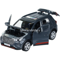 Машина "Chery tiggo 4 pro" темно-серая, инерционная, металл 12см (открывающиеся двери) CHT4PRO-12-DG от магазина "Карандаш"