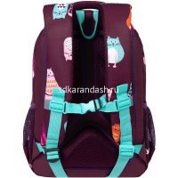 Рюкзак 27х40х20см, 710гр, 2 отделения, 3 кармана, с пеналом, фиолетовый "Котики" RG-260-11/1 от магазина "Карандаш"