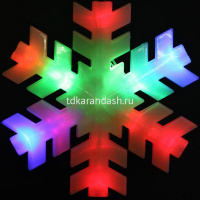 Эл/гирлянда Штора Снежинки 48 цветных диодов 15,5*15,5см 8шт, прозрачный провод 2м, 1 режим Y1455-15 от магазина "Карандаш"