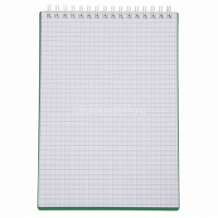 Блокнот А5 80л "Velvet. Зеленый" клетка, на спирали, пластиковая обложка 081544 от магазина "Карандаш"