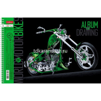 Альбом для рисования А4 32л "Мото" на спирали перфорация на отрыв, 5 дизайнов 074763 от магазина "Карандаш"