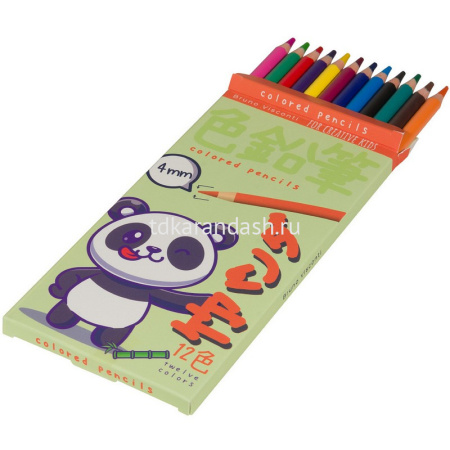 Карандаши 12 цветов "Kawaii animals" круглые, пластиковые, картон, 4 вида 30-0127 от магазина "Карандаш"