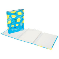 Скетчбук А5 14,5х21см 80-50л 100г/м2 "Лимонный аромат" на закрытом гребне, на резинке, твер.обложка от магазина "Карандаш"