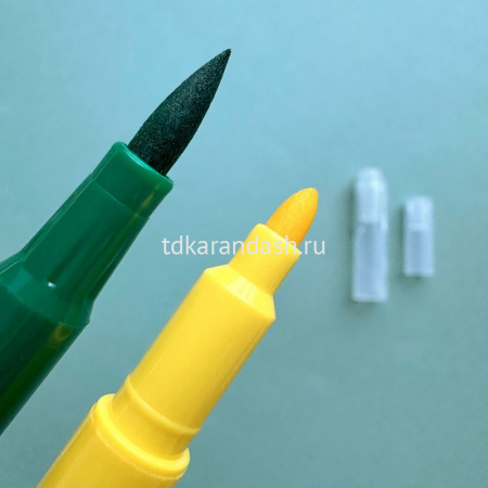 Фломастеры 12 цветов "FunColor Jumbo" двусторонние (кисть, пулевидный), в пластиковом пенале, 2 вида от магазина "Карандаш"