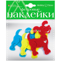 Декор.наклейки "Веселые зверушки" фетр №27 5видов 2-093/27 от магазина "Карандаш"