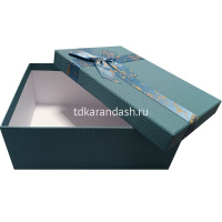 Коробка подарочная с бантом "Сине-зеленая" 23х16х9,5см, картон 11481-24 от магазина "Карандаш"