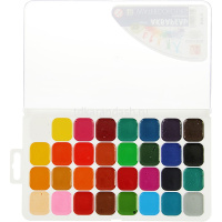 Краски акварельные 32 цвета "Классика" без кисточки пластиковая упаковка 26С 1579-08 от магазина "Карандаш"