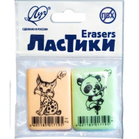 Набор ластиков "ZOO" 2шт. 35х25х8мм прямоугольные, ассорти 31С 2006-08 от магазина "Карандаш"