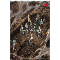 Альбом для рисования А4 30л "Атака Титанов. Сезон 4" на спирали перфорация на отрыв 5 дизайнов от магазина "Карандаш"