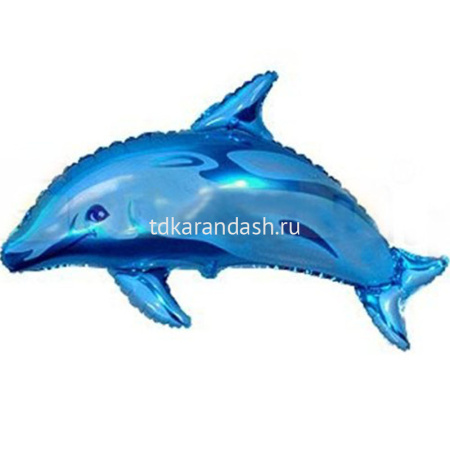 Шар возд. Мини Фигура гр.4 И-84 Дельфин голубой 29см X 48см шар фольга 902546