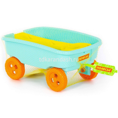 Тележка №3 36х24,5х17см с ручкой 34см пластик, 2 цвета 76786 от магазина "Карандаш"