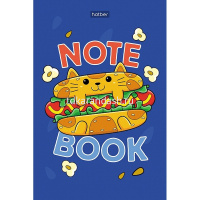 Блокнот А6 40л "Premium.Cats-Fast food" клетка гляневая ламинация, склейка, 3 дизайна 077046 от магазина "Карандаш"