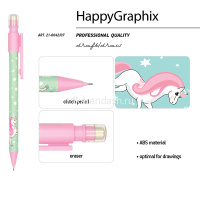 Карандаш механический 0,7мм "HappyGraphix.Единорог" с ластиком, пластик 21-0042/07 от магазина "Карандаш"