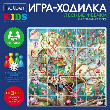 Игра-ходилка настольная "Пазл. Лесные феечки" А3 31х31см с кубиком и фишками Ин3_36849/096067 от магазина "Карандаш"