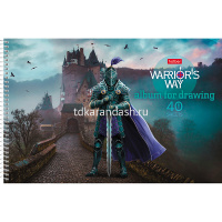 Альбом для рисования А4 40л "Путь воина" на спирали конгрев, перфорация на отрыв 40А4КфвлВсп/058395 от магазина "Карандаш"