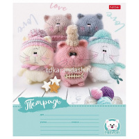 Тетрадь А5 12л узкая линия "Уютные котики" на скобе 5 дизайнов 12Т5В7/075154 от магазина "Карандаш"