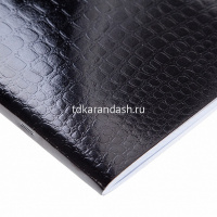Тетрадь А4 96л клетка Croco черный бумвинил металлик на скобе 96Т4бвВ3/072787 от магазина "Карандаш"