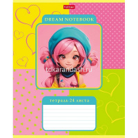 Тетрадь А5 24л клетка "Девчонки аниме" на скобе 5 дизайнов 24Т5В1/086168 от магазина "Карандаш"