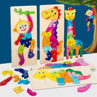 Пазл-сортер "Детский" 30х13см объемный, дерево, 12 видов 11401-24 от магазина "Карандаш"