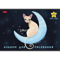 Альбом для рисования А4 40л "Артзверушки" на скобе выборочный УФ-лак 5 дизайнов 40А4влВ/067045 от магазина "Карандаш"